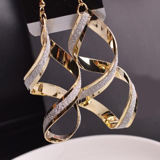 Women Spiral Scrub Hook Dangle Earrings Wedding Engagement Bridal Jewelry Gift