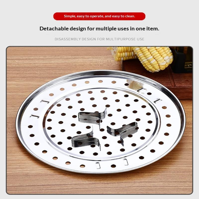 Stainless Steel Steamer Rack Rust Proof Detachable Support Legs For Home Kitchen Steaming Dumplings Vegetables Corn
