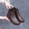 2025 Autumn Retro Shoes Woman Winter Boots  Women's Genuine Leather Shoes Female Ankle Boots Flat With Zip Botas
