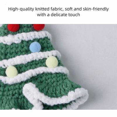 Pet Costume Cute Pet Christmas Hats Comfortable Soft Cat Knitted Hat Handmade Dog Christmas Tree Hat Cosplay Costume