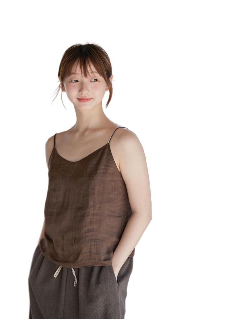 Women's Lightweight Casual Linen Camisole: Summer Style, See-Through, Breathable, Solid Color