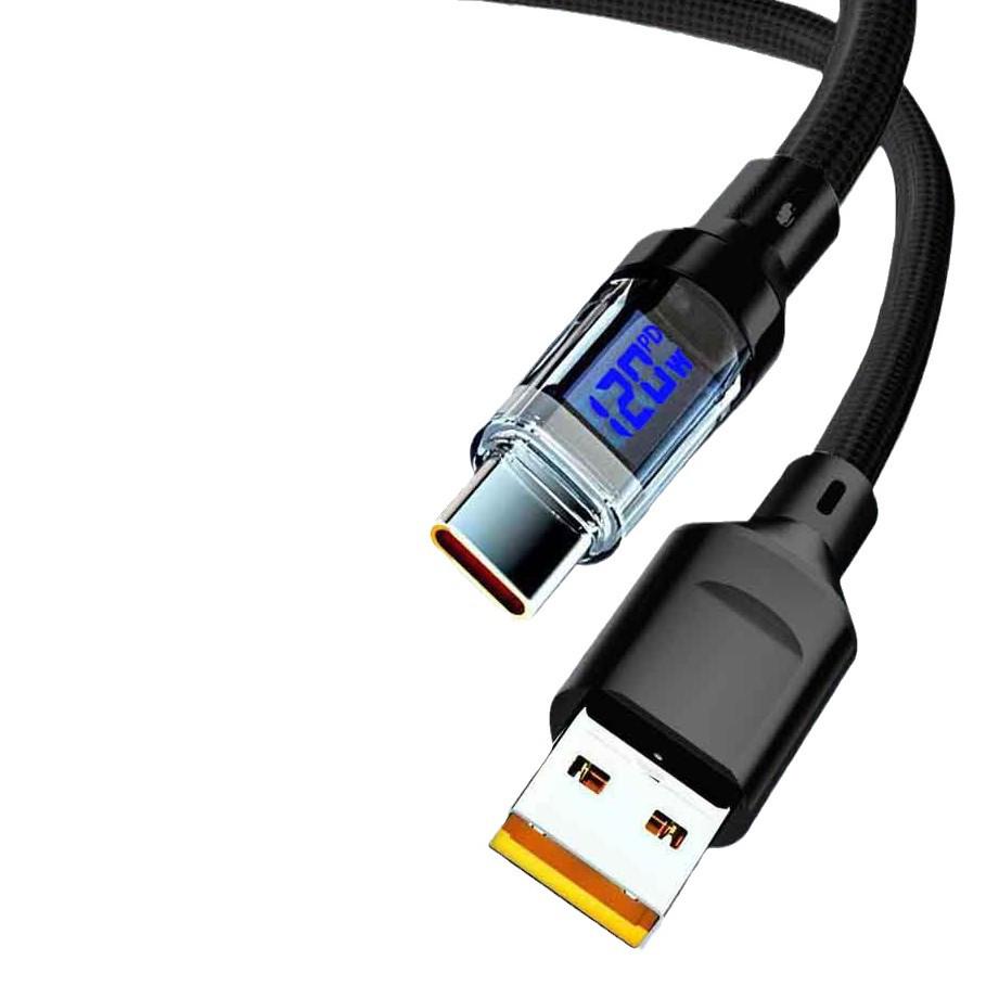 Ultra-Long 60W Type-C Fast Charging Data Cable with Pure Copper Core and Digital Display