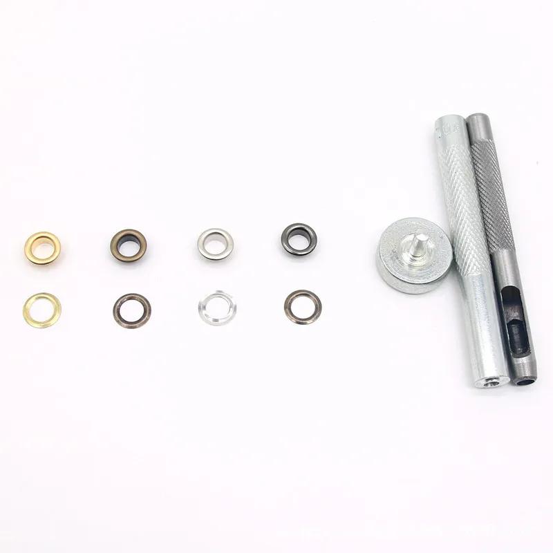 200sets Metal Eyelet Grommet Punch Installer Tool Set for Belt Clothes Canvas Curtains Shoes Tent Tarpaulins Pliers Set 6mm