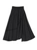 Dijainowol Lace Asymmetrical Elastic Waist Long Skirt_Black