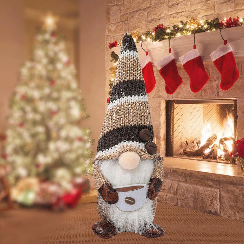 Christmas Figurine, High-end Knitted Pointed Hat Sitting Posture, Dwarf Plush Ornament, Decorative Items