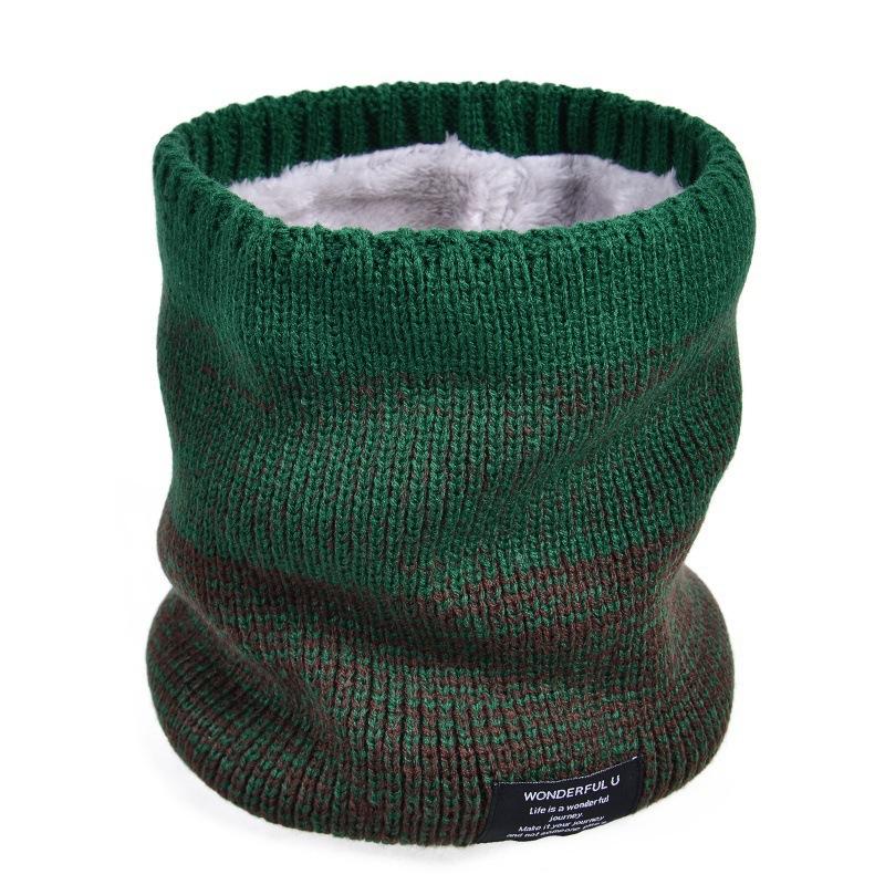 

Зимний теплый пуловер-шарф универсальный бархатный шарф с градиентным переходом шерстяной утолщенный вязаный чехол на шею Scarf puller зелёный