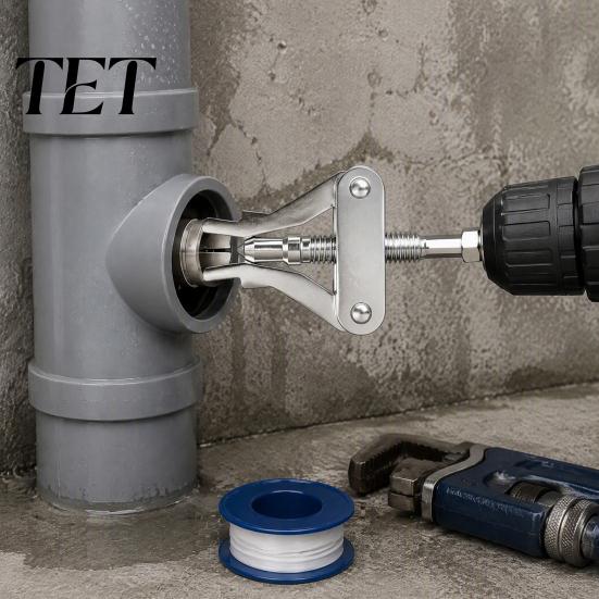 Shower Arm Extractor Broken Pipe Tool for 1/2 3/4 And 1 Inch Pipes, Hardened Steel Damaged Hex Shank Thread Remover with 1/4 Arms Valves PVC Plumbing