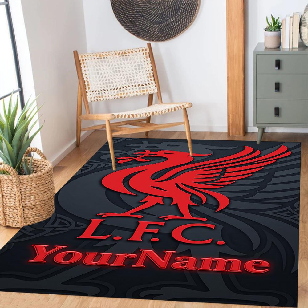 Liverpool Customizable Name Floor Mat Perfect for Playrooms Foyer Living Rooms Kitchen Anti-slip Rug Anime Office Decor Gift for Festivals