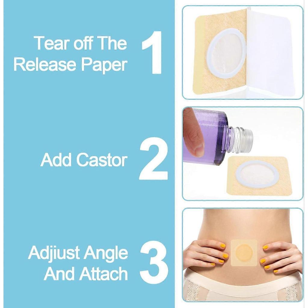 2025 Latest Model 50pcs Disposable Castor Oil Pack Wrap Belly Button(Oil Not