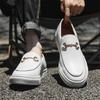 Board Shoes Men's 2025 Spring and Autumn New Foot Loafers Foreign Trade Large Size Casual Shoes European and American White Leather Shoes Men
