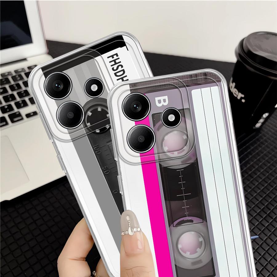 Case for Xiaomi Redmi Note 14 Pro Plus Note 13 13C 11 11S 10S A4 12 12S 14C 9 10 Soft Phone Cover Fashion Retro Cassette Tape
