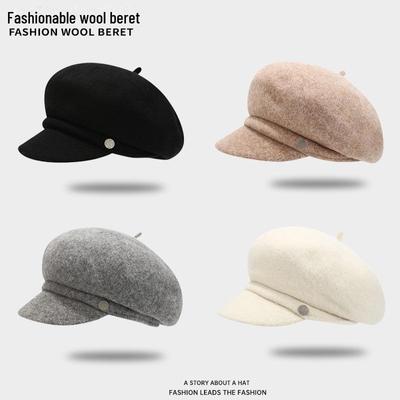 Béret Japonais en Laine Épaisse: Chapeau rétro de style peintre coréen et gavroche