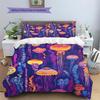 Colorful jellyfish  Pattern Bedding Quilt Set Quilt Cover Pillowcase Home Decoration  Gift (1 * duvet cover + 2 * pillowcase, without core)