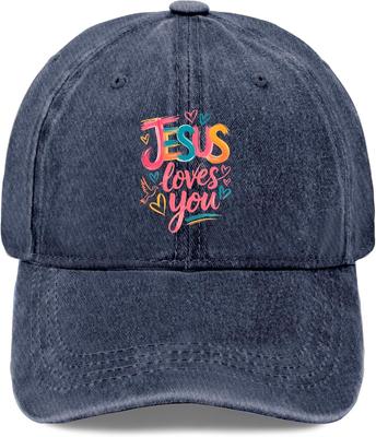 Jesús Te Ama Gorra de Béisbol Lavada Poliéster Desgastado Estilo Casual Adulto Ajustable