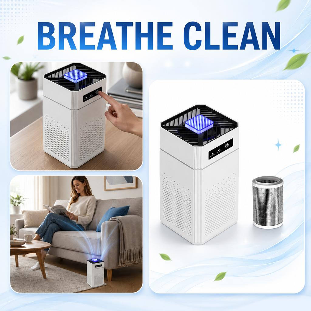 Negative Purifier with Filter and Replacement Cartridge for Home, Bedroom,