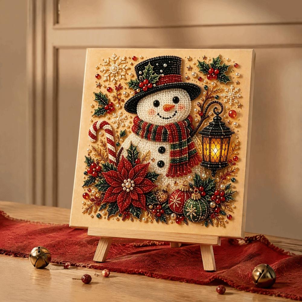 2D Flat Christmas Craft Kit Wood Framed Living Room Wall Art DIY Painting Kit Home Decor
