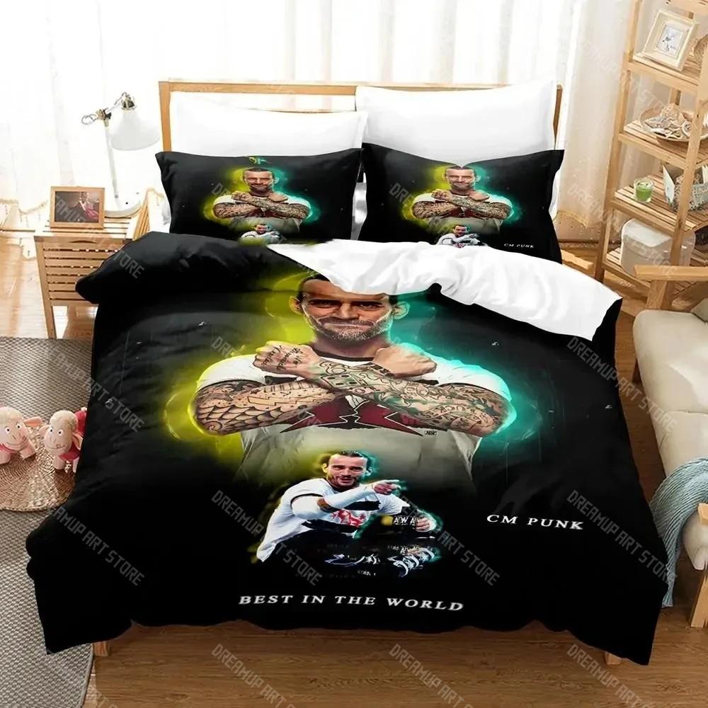 CM Punk Aew The Best In The World Bedding Set Duvet Cover Bed Set Quilt Cover Pillowcase Comforter king Queen Size Boys Adult