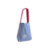 Canvas Bag Women's New Contrasting Color Plaid Shoulder Bag College Student Literary Commuter Tote Bag