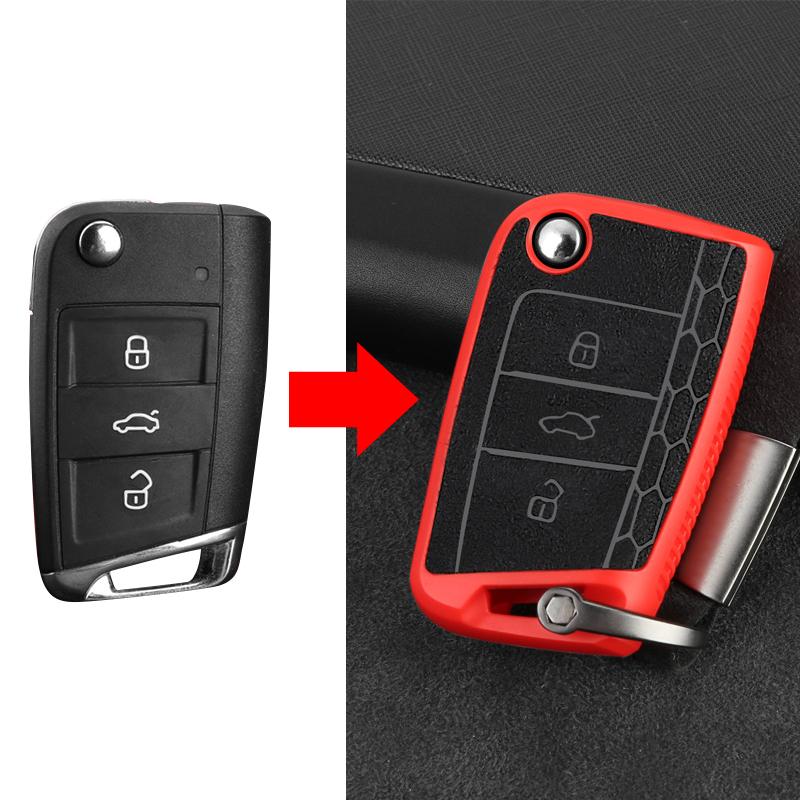 For Volkswagen VW Golf 7 Mk7 Tiguan MK2 Polo Seat Ibiza 6J Leon 5F FR MK3 Skoda Kodiaq Octavia 3 A7 Car Key Case Cover