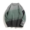 Men's Retro Gradient Contrast Long Sleeve Sweater - Winter 2026 Round Neck Warm Knitwear