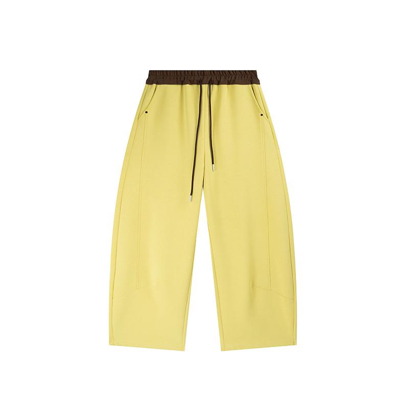 

Shuangtian Spring 2026 Plus Size Women s Color Block Elastic Waist Casual Pants 4XL жёлтый