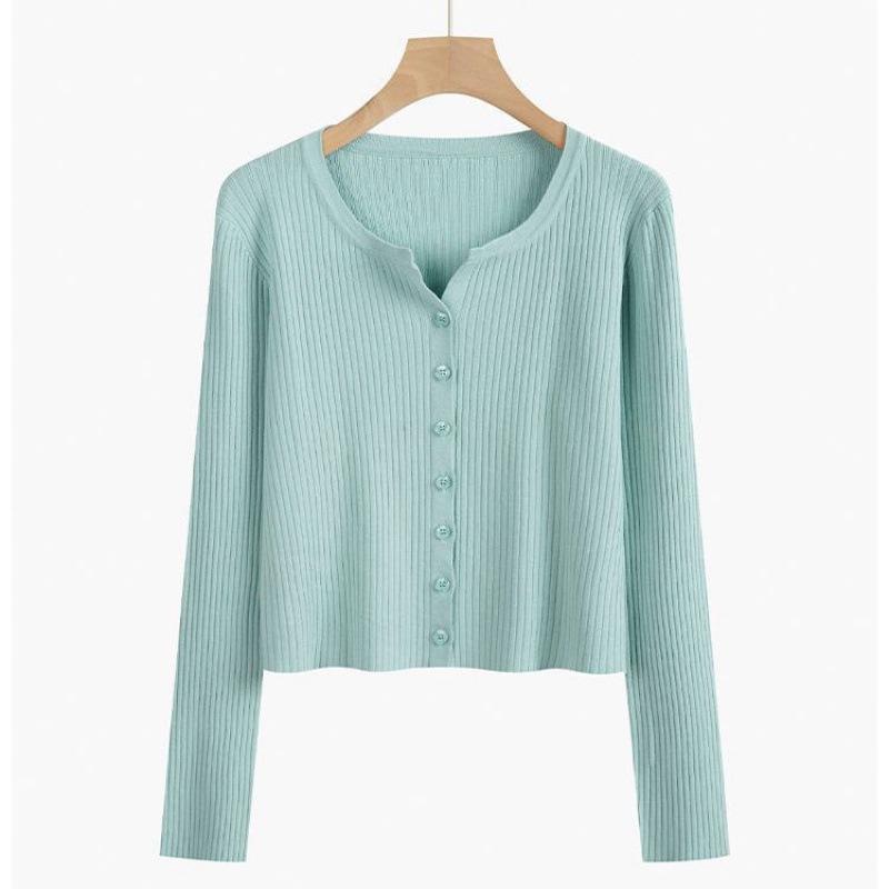 Two-Piece Women's Autumn Knit Set: Korean Short Sweater & Casual High-Waist Wide-Leg Pants