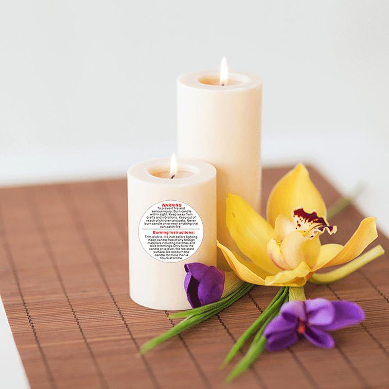 500 sztuk / rolka Świeca Etykieta ostrzegawcza Świeca Słoik Pojemnik Naklejki Wodoodporna etykieta