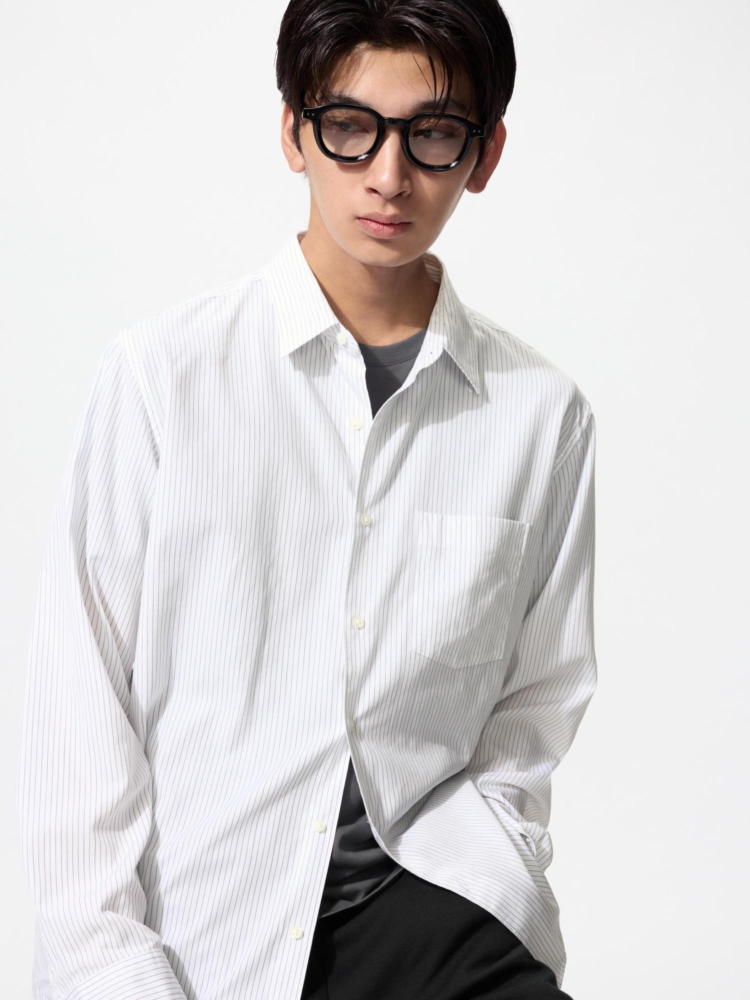 

Uniqlo Рубашка из широкой ткани Длинный рукав Обычный воротник Полоска A 01 OFF WHITE/MEN 3XL