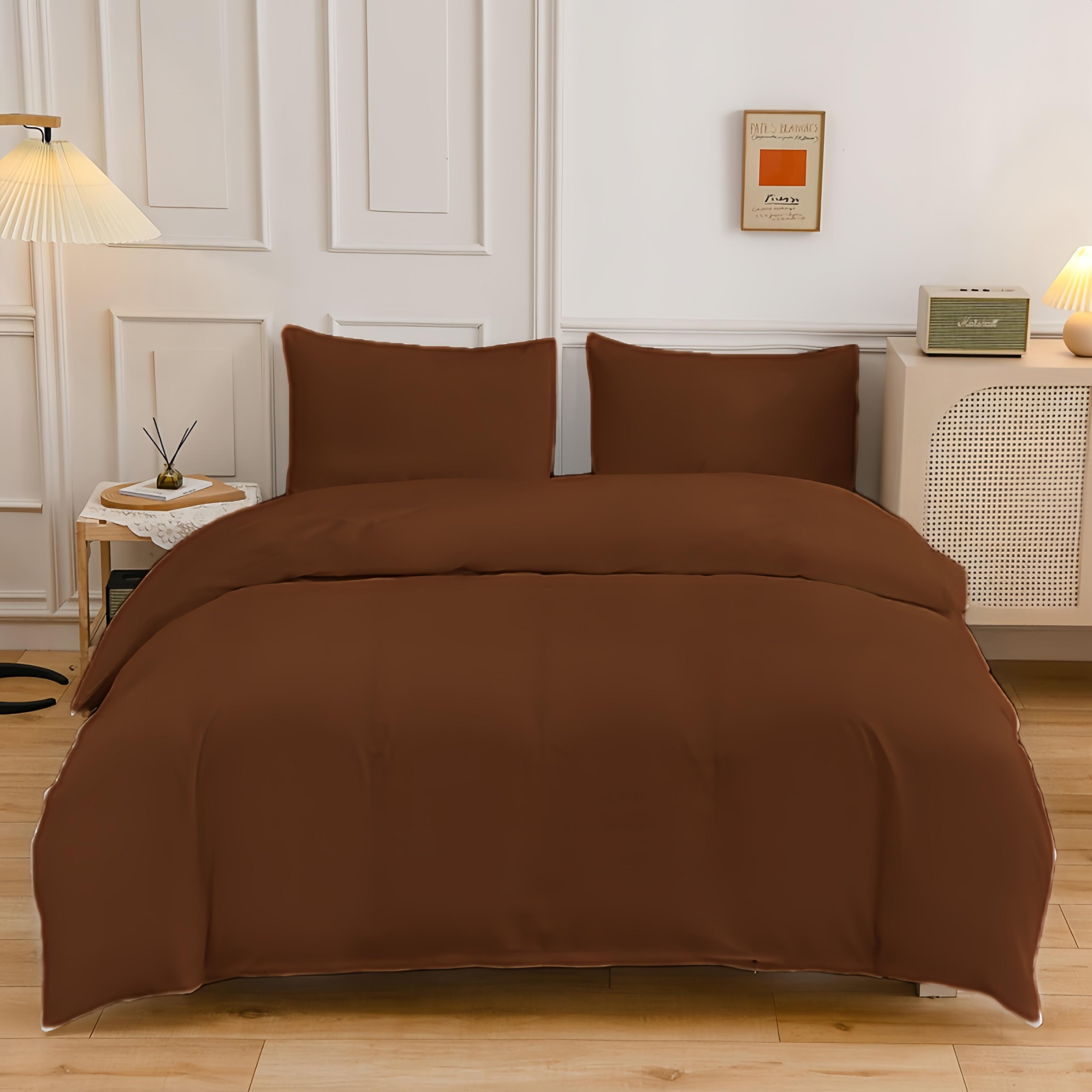 

Однотонный матовый комплект пододеяльника и наволочек, размер Queen, простой высококачественный комплект постельного белья, дизайн с угловыми завязками, простыня в комплект не входит 135x200cm