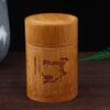 Carved Bamboo Tea Storage Box Lid Seal Tea Canister Food Spice Nut Box Organizer Kitchen Storage Jars Accessories