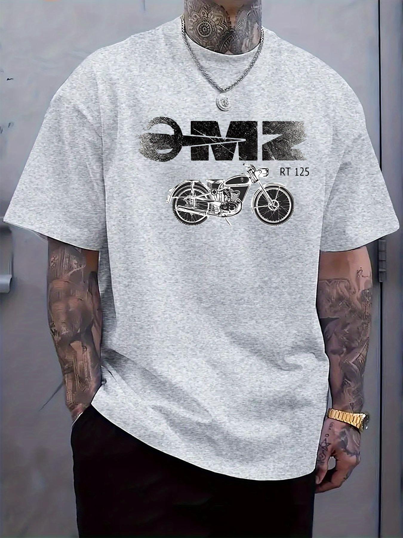Casual Motorcycle Print Tshirt - OMR Logo XXL