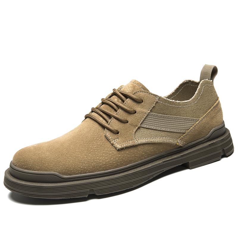 Mens Shoes Suede Leather Oxfords Shoes Men Casual Gents Flats Male Business Sneakers High Quality Comfortable Lace-Up Footwear