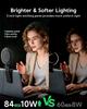 LitONES Compact Handheld Ring Light with Ideal for Computer Actress Monitor CRI High 50 Color Remote Work Tabletop Reading Tripod USB Ideal for Online