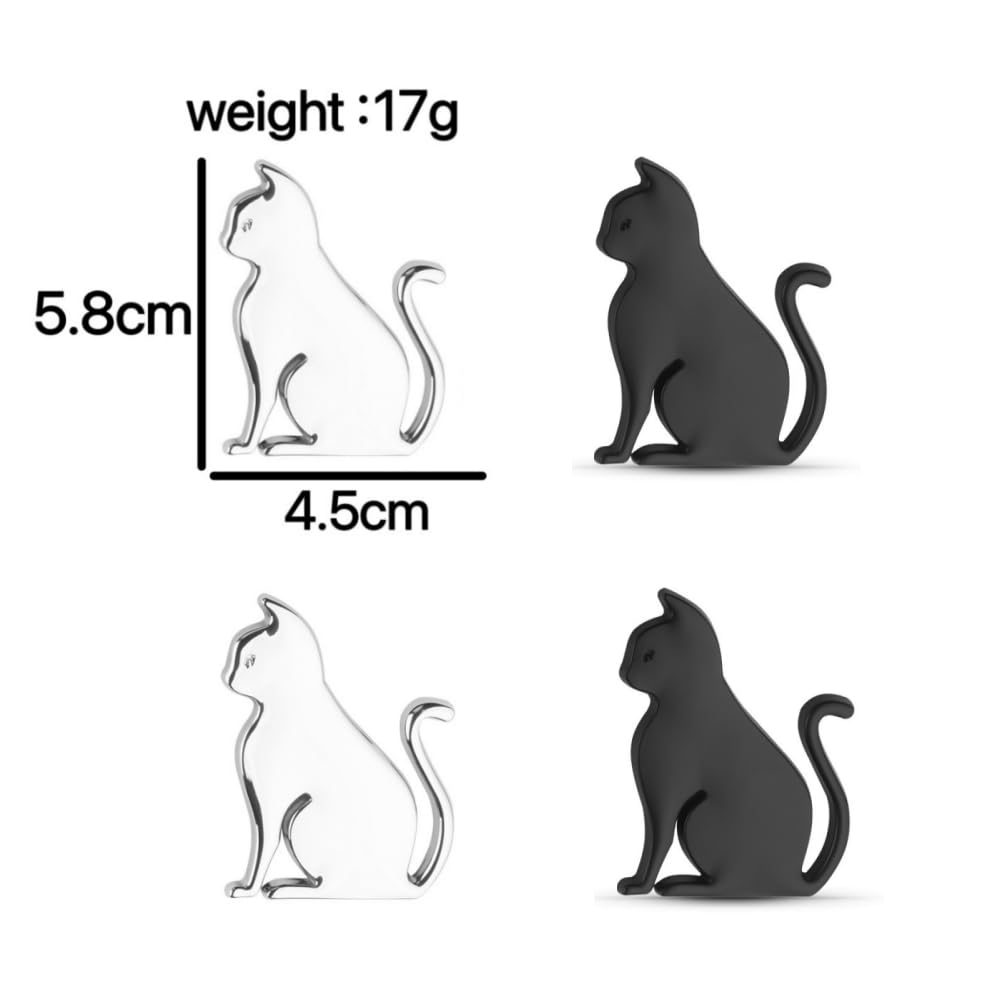 Car Emblem, Pack of 2, 3D Metal, Waterproof, Cat Shape, Parts, Decoration, Removal, Car