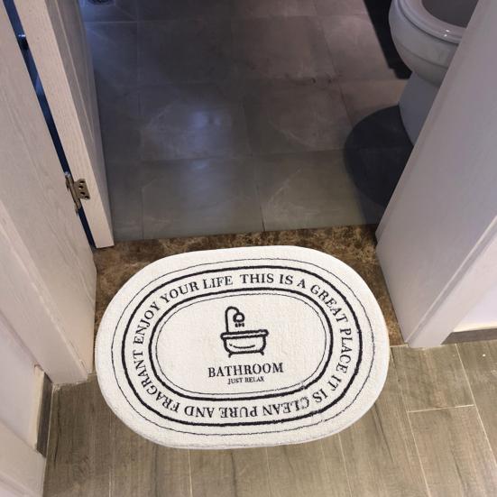Non-slip Floor Mat Durable Quick Drying Bright Color Non-slip Floor Mat Letter Pattern Bathroom Absorbent Doorway Carpet Doorway Carpet