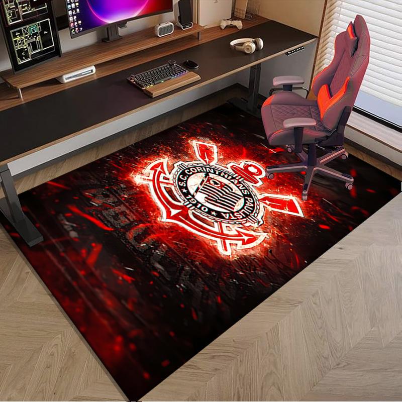 Sport Club Football Crest Printed Area Rug for Office, Chair Rug, Decorative Carpet Floor Mat, Large Size Fan gifts Christmas gifts