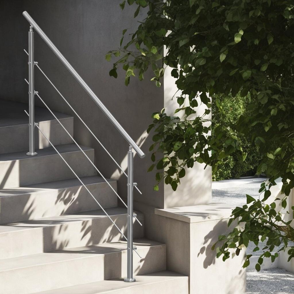 59 Zoll Handläufe für Außentreppen 3 Querstreben Treppe für Veranda Deck