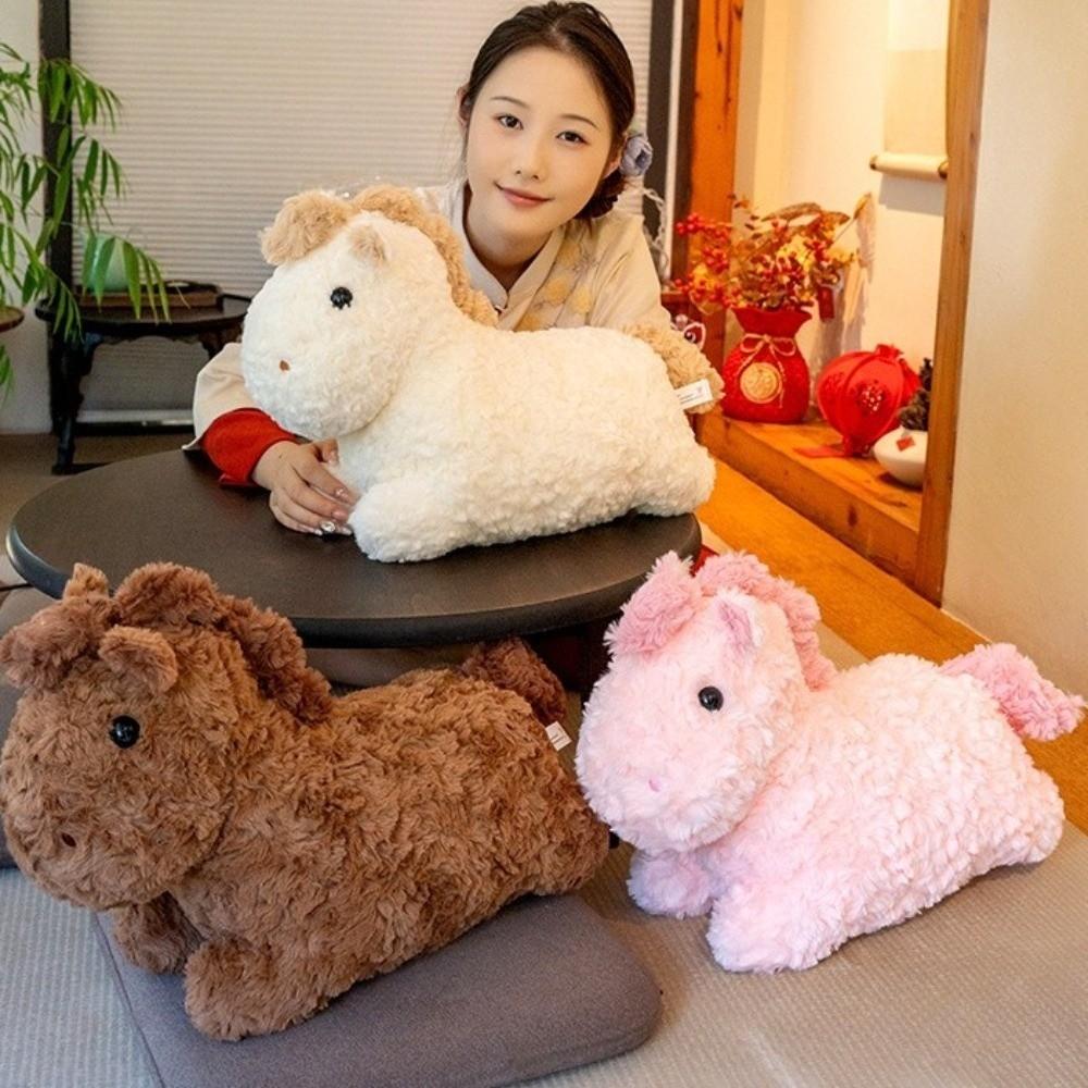 PP Cotton Filling Horse Plush Toys Soft Zodiac Pony Doll Cartoon Horse Doll  Birthday Gift
