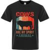 Men Cotton Tshirt Vintage Summer For Man T Shirt Cows Are My Spirit Animal Short Sleeve Adult Crew Neck Tops Brand T Shirt