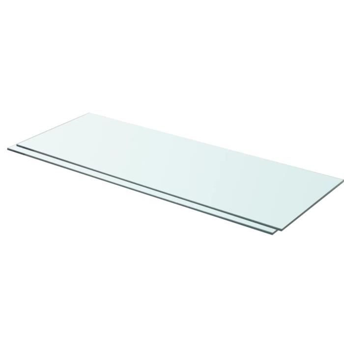 VidaXL Panneaux d'étagère 2 pcs Verre Transparent 80 x 30 cm
