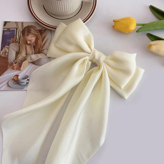 Hairpin Bright Color Large Bow Decor Hair Clip Women Lightweight Hair Accessories Daily Party Wedding Use