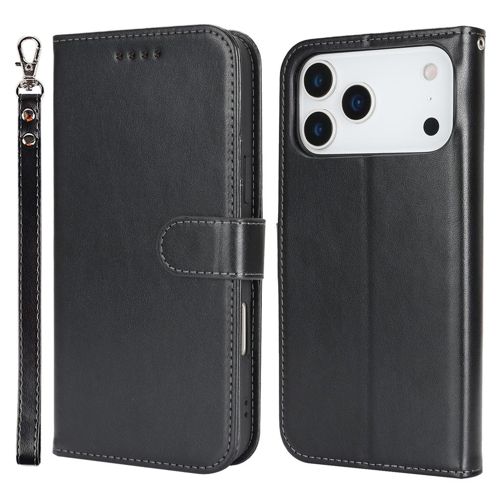For iPhone 17 Pro Max Case R61 Texture Wallet Leather Flip Phone Cover with Wrist Strap