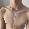 Starburst Double Layer Men's Necklace: Trendy, Light Luxury Hip Hop Style, Unisex Clavicle Chain