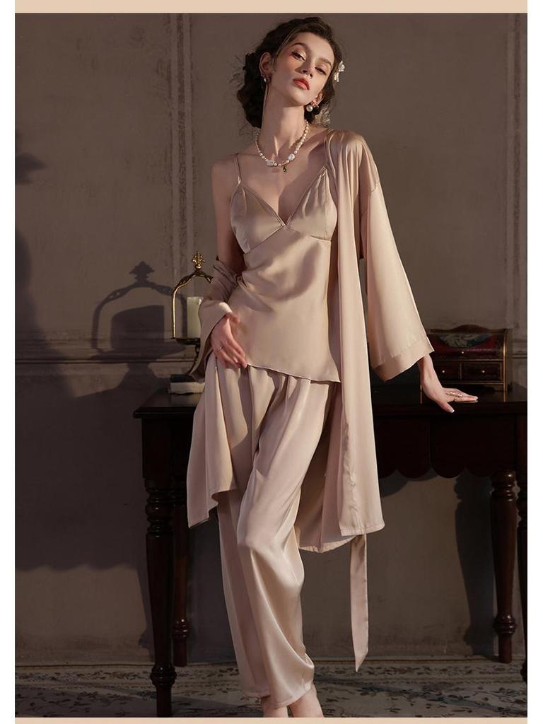 Pure Desire Ice Silk Camisole and Pants Set: Women's Spring/Summer Lightweight Pajamas