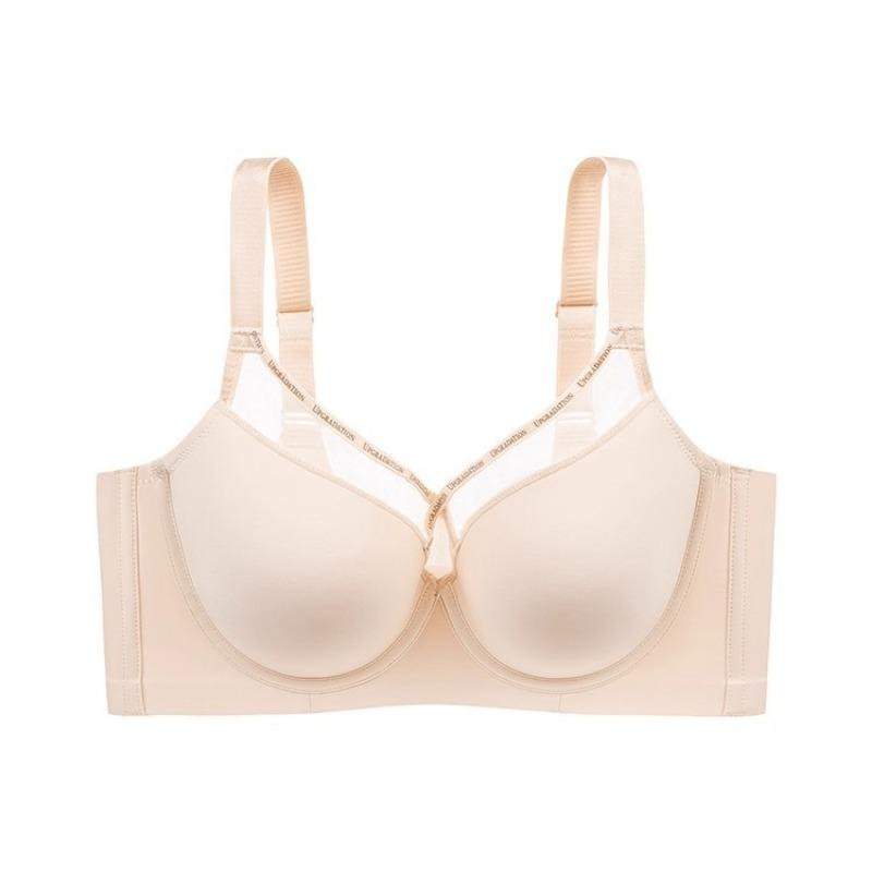 Women Seamless Liquid‑Feel Bra, Summer Thin Full‑Cup Shaping Bra, Minimizer for Large Bust, Push‑Up & Side‑Fat Collection Adjustment Bra