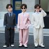 Completo da Bambino Primavera Nuovo Set Smoking Formale per Ragazzo Blazer Cravatta Pantaloni Set per Pianoforte Presentatore Discorso Cerimonia Outfit Scolastico Bambino Piccolo 8 10 Anni