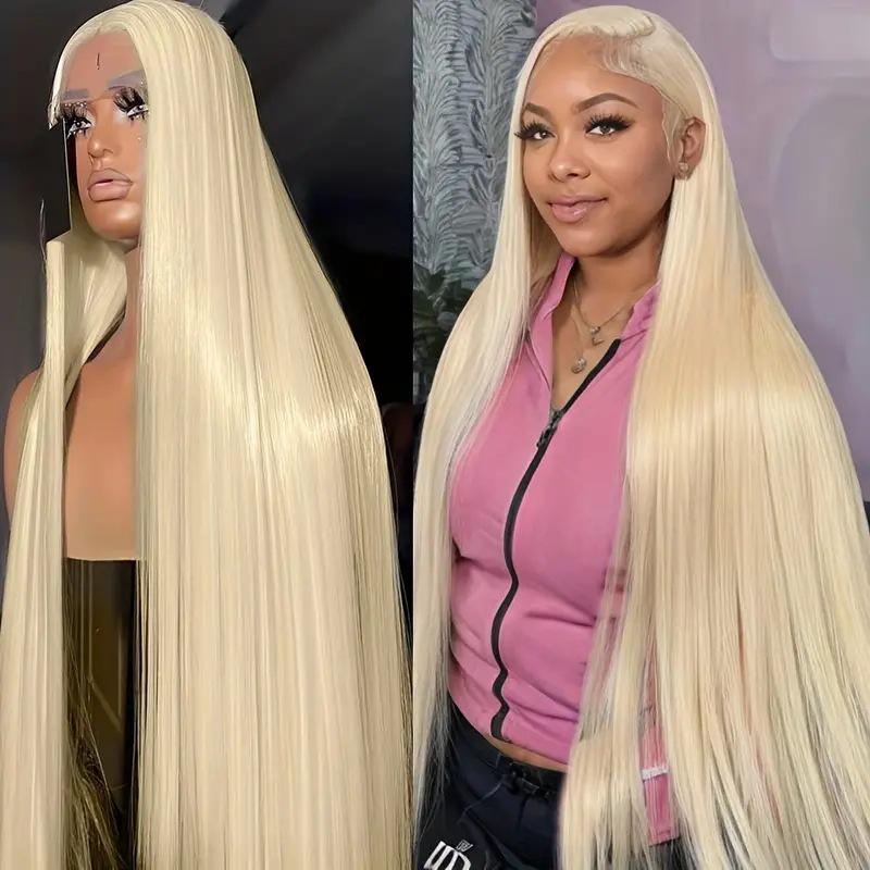 Light Gold Floral Lace Front Wig, Permable & Dyeable, Full Head Style