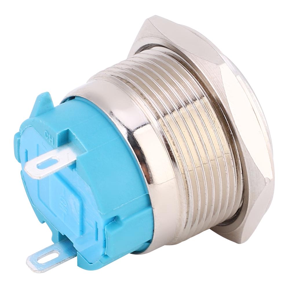 2 szt.Wodoodporny chwilowy metalowy przełącznik wciskany z wysoką głowicą 2 szpilki 22mm otwór montażowy