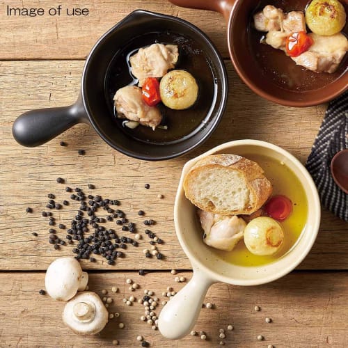 Banko Ware Bal Ajillo Pot, Pear-Glazed Finish, Approx. 12.5cm Diameter, Oven and Microwave Safe, Made in Japan, Product Number 18605