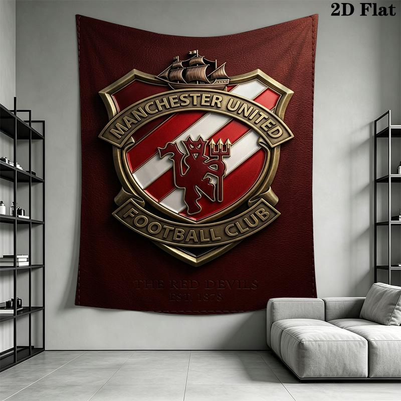 Manchester Crest Wallpaper Threepiece Set 1 Duvet Cover 2 Pillowcase Without Core Duvet Cover And Pillowcase Bedding Set